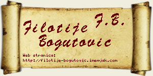 Filotije Bogutović vizit kartica